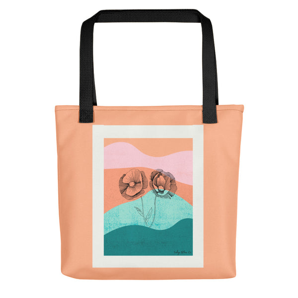 Stencil Waves Tote Bag (Apricot)