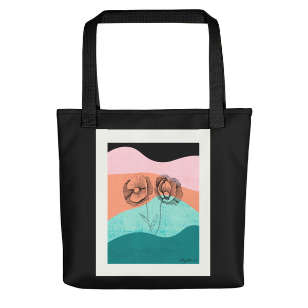 Stencil Waves Tote Bag (Black)