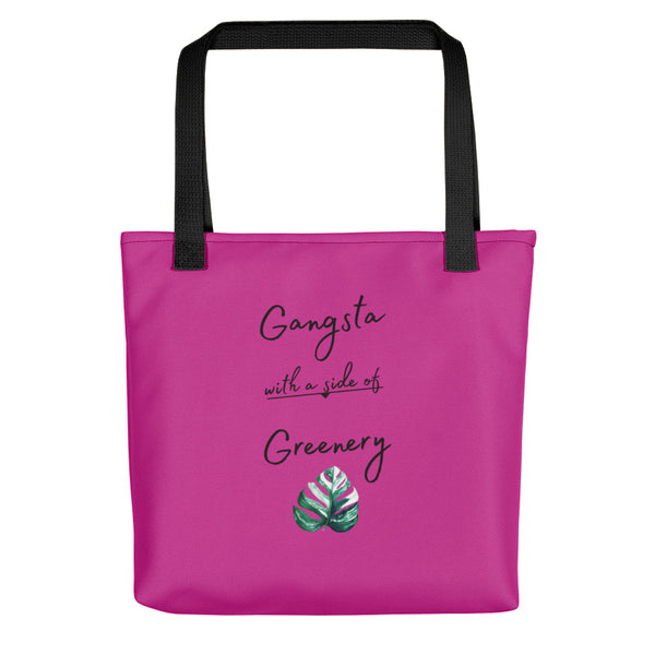 Gangsta With A Side' Tote Bag (Fuchsia)