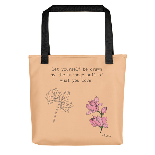 Let Yourself Be Drawn Rumi Tote Bag (White)