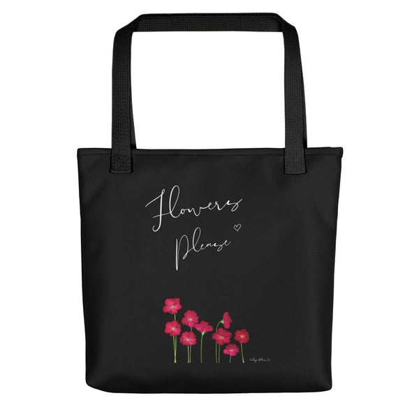 Flowers Please Tote Bag (Black)