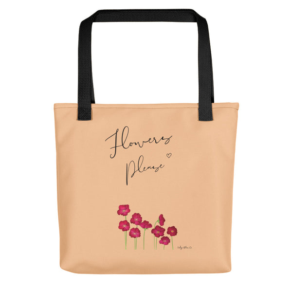 Flowers Please Tote Bag (Peach)