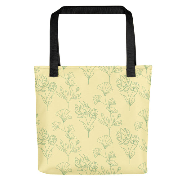 Verde Stencil Bloom Tote Bag (Canary)