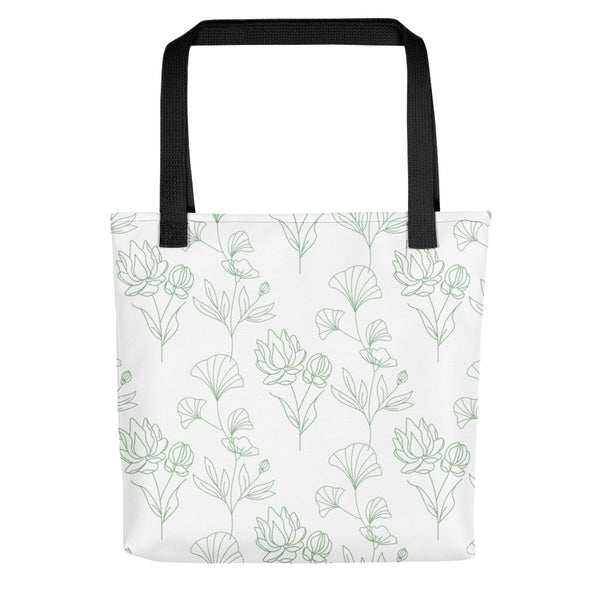 Verde Stencil Bloom Tote Bag (White)