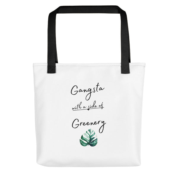 Gangsta With A Side' Tote Bag (White)