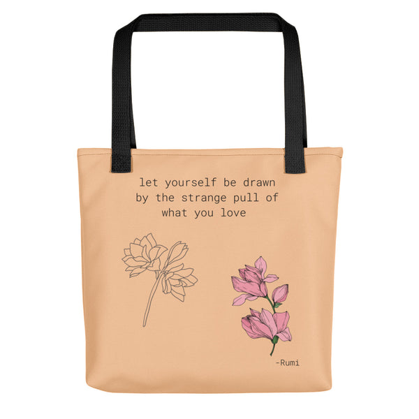 Let Yourself Be Drawn Rumi Tote Bag (Nude)