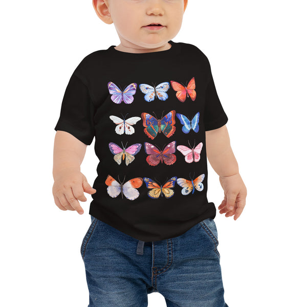 Butterfly Gathering Baby Tee (Black)