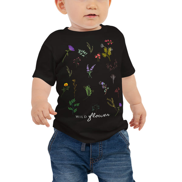 Wildflower Baby Tee (Black)