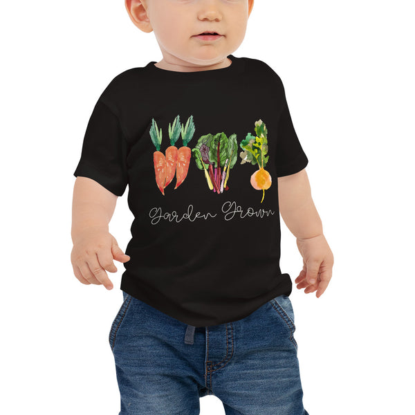 Garden Grown Baby Tee (Black)