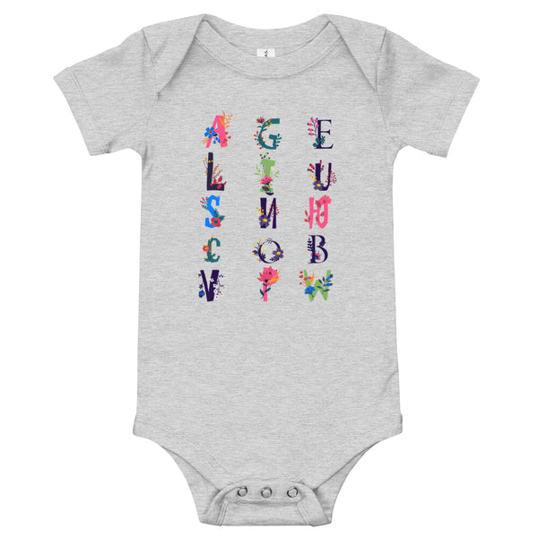 Floral Alphabet Onesie