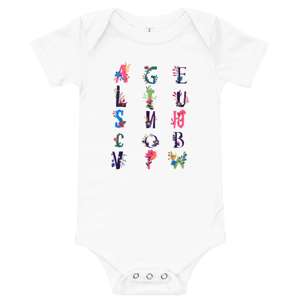 Floral Alphabet Onesie