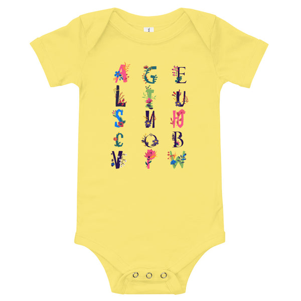 Floral Alphabet Onesie