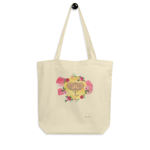 Watercolor Elephant Organic Tote Bag