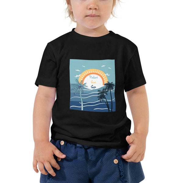 Palms Sun & Sea Toddler Tee (Black)