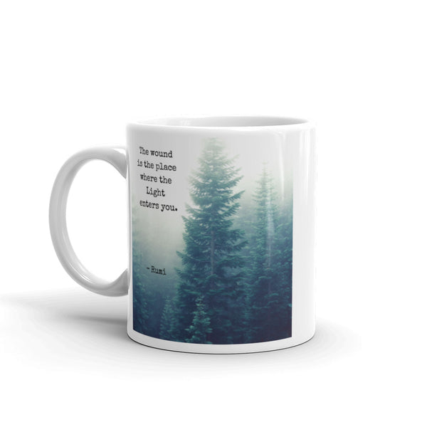 'Where The Light Enters' Rumi Mug