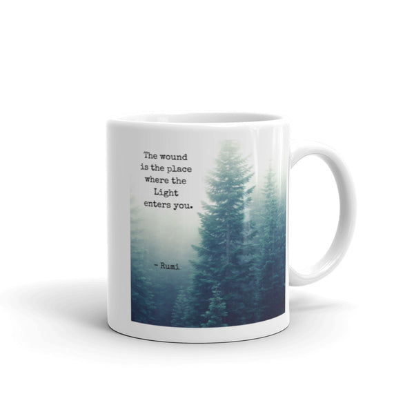 'Where The Light Enters' Rumi Mug