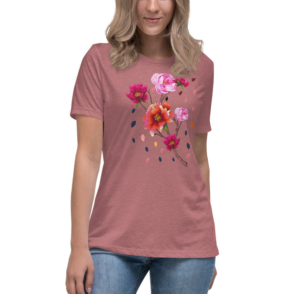 Falling Flowers Women's Relaxed T-Shirt